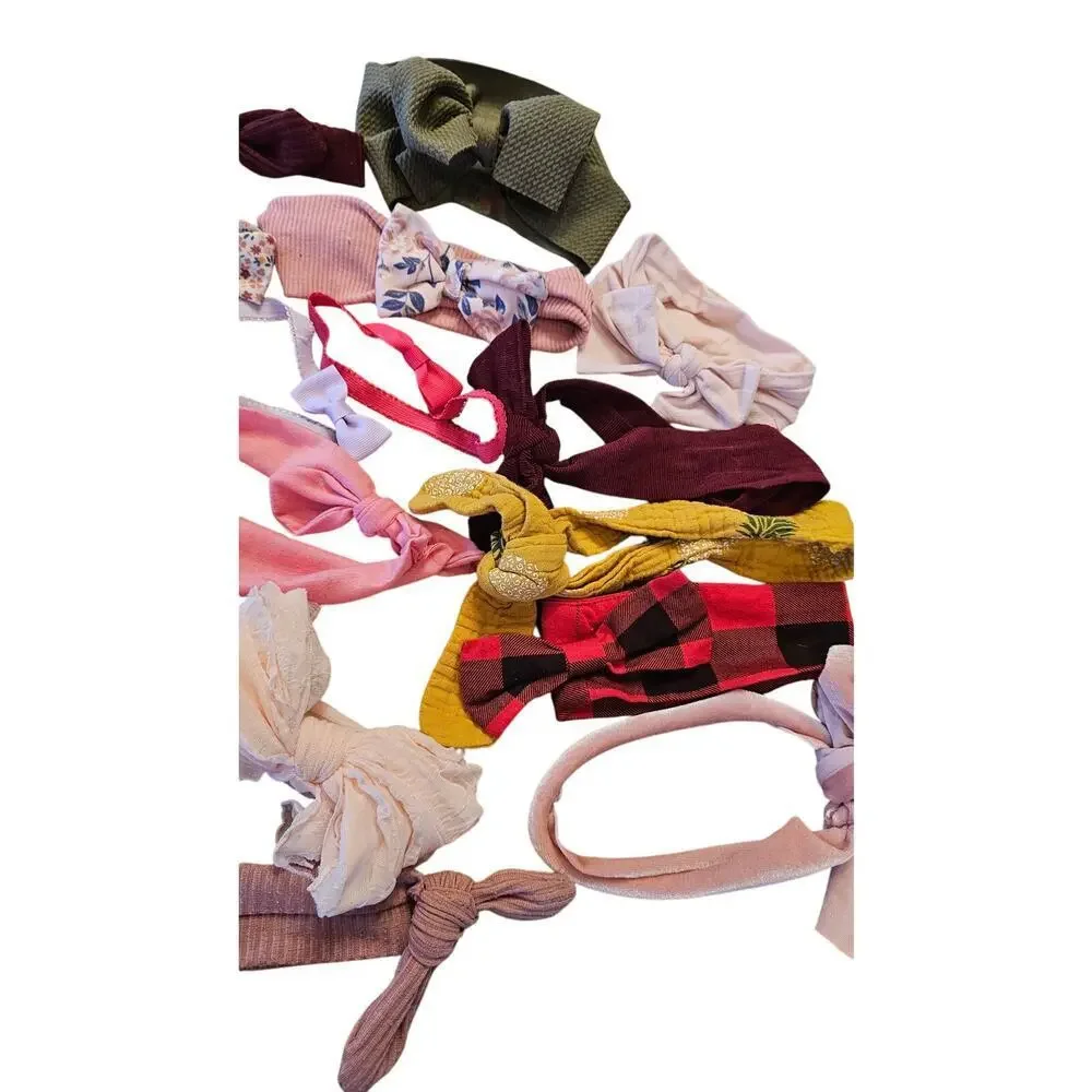 Lot of 25 girlie headbands baby newborn- 12 months assorted lot mixed colors